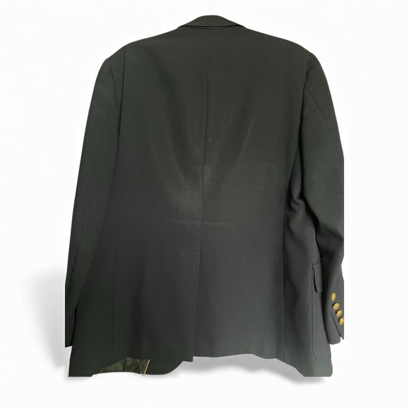 Baskin Barrister Tailored Mens Navy Blazer Sport Coat Gold Buttons USA Made 44 R - Picture 3 of 14